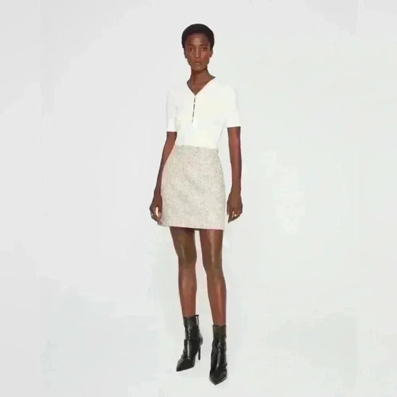 CLUB MONACO Centie Mini Skirt Black & White Size 14 - Picture 1 of 13